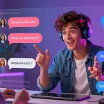 Vibrant AI chat room for engaging ai chat nsfw interactions with lively avatars and playful conversation.