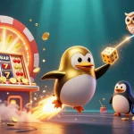 Experience go88's thrilling journey with a golden penguin and casino magic!
