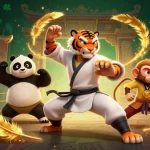 Engage in thrilling gameplay with Tải Sunwin, featuring a kung fu tiger, panda disciple, and monkey stealing gold.