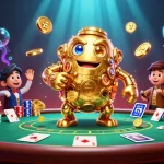 Découvrez le meilleur casino en ligne avec un Golem d'or et des éléments de poker, une expérience immersive de jeu.