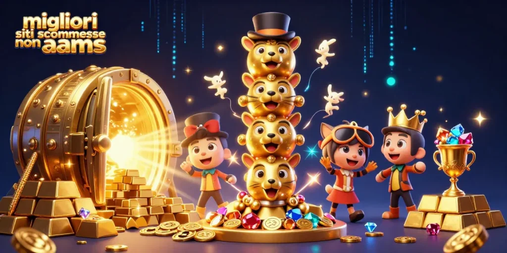 Immagine di migliori siti scommesse non AAMS con simboli dorati e atmosfere di casinò