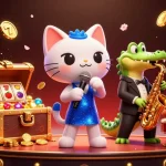 Immagine promozionale dei migliori siti scommesse non AAMS con un gatto jazz e simboli delle slot.