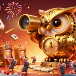 Play iwin in vibrant casino scenes featuring a clockwork owl and dynamic gameplay elements.