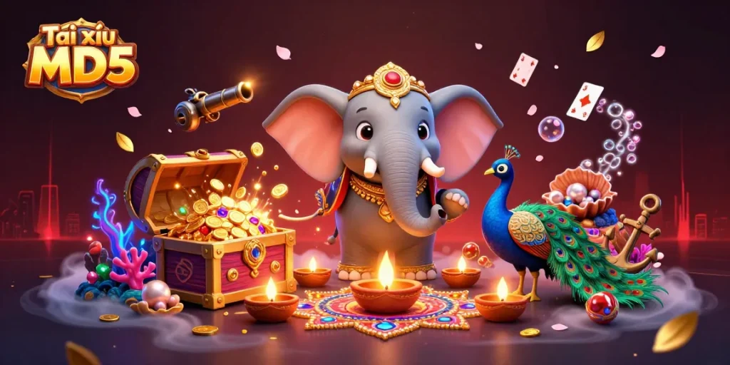 Tài xỉu MD5 offers an exciting online gaming experience with colorful characters and dynamic gameplay elements.