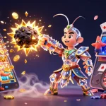 Experience the thrilling gameplay of nk88 with a vibrant fantasy illustration of a cosmic samurai amid dazzling slot game elements.