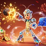 Experience the thrill of casino lolajack sans dépôt with this vibrant illustration bursting with energy and winning elements.