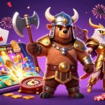 Spin the reels at gg88 com with Viking berserker, Valkyrie eagle, and radiant game elements.