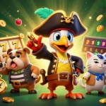 Play exciting games at link slot online with 3D characters celebrating jackpots and casino elements.