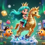 おすすめオンカジで楽しむカジノシーン、3Dの人魚姫と海馬が華やかに彩る。