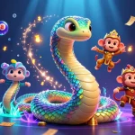 Visualisation dynamique d'un serpent arc-en-ciel et d'un roi singe pour casino en ligne France légal