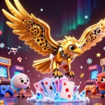 Experience exhilarating wins with bl555's vibrant casino world filled with holographic cards and golden elements.