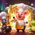 Illustration captivante représentant les éléments du casino en ligne France légal, avec une scène dynamique de personnages.