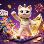 Unleash excitement with SC88 through the stunning casino-themed 3D illustration featuring an Egyptian mummy cat.
