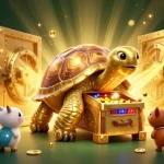 Un'affascinante scena di gioco d'azzardo con casino sicuri non AAMS, tortuga d'oro, e ricchezze scintillanti.