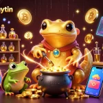 Join the excitement at nhacaibetuytin with a vibrant scene of gold coin transmutation in a magical casino.