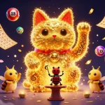 Jouez au casino en ligne France légal avec un chat porte-bonheur en 3D entouré de jeux d'arcade et de loterie.