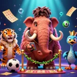 Images de paris sportifs avec un mammouth bouncer, un VIP et des éléments de jeu vibrants