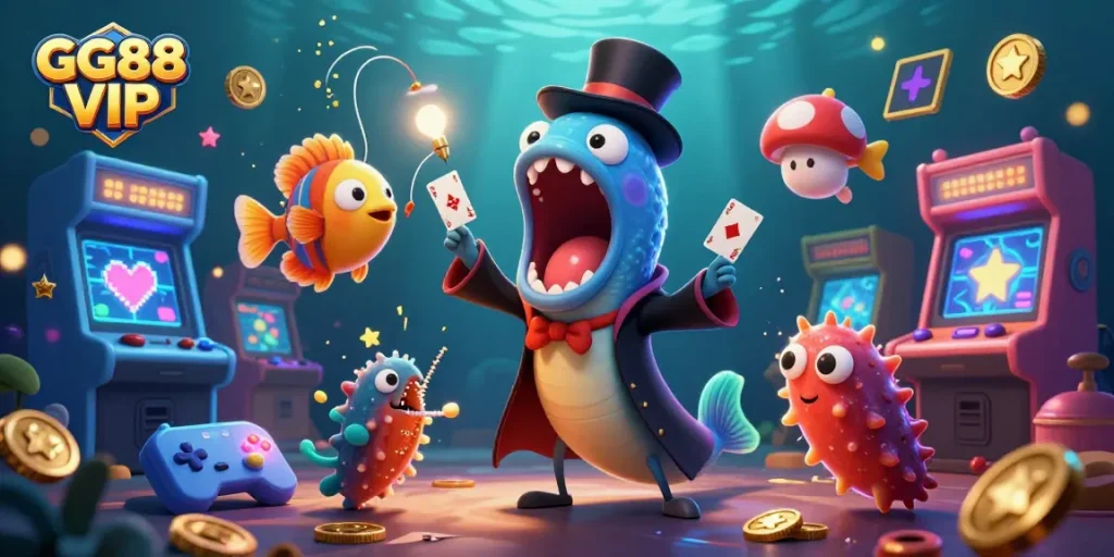 Engage in thrilling gameplay with GG88 VIP featuring a magical undersea adventure of card tricks and arcade excitement.