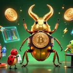Un combat entre un scarabée doré avec une ceinture de champion, symbolisant le casino en ligne France légal.